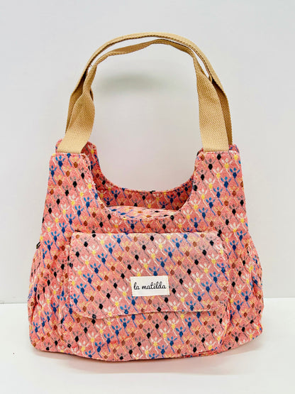 Bolso Pilar Rombos rosa
