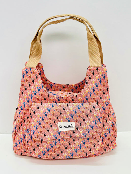 Bolso Pilar Rombos rosa