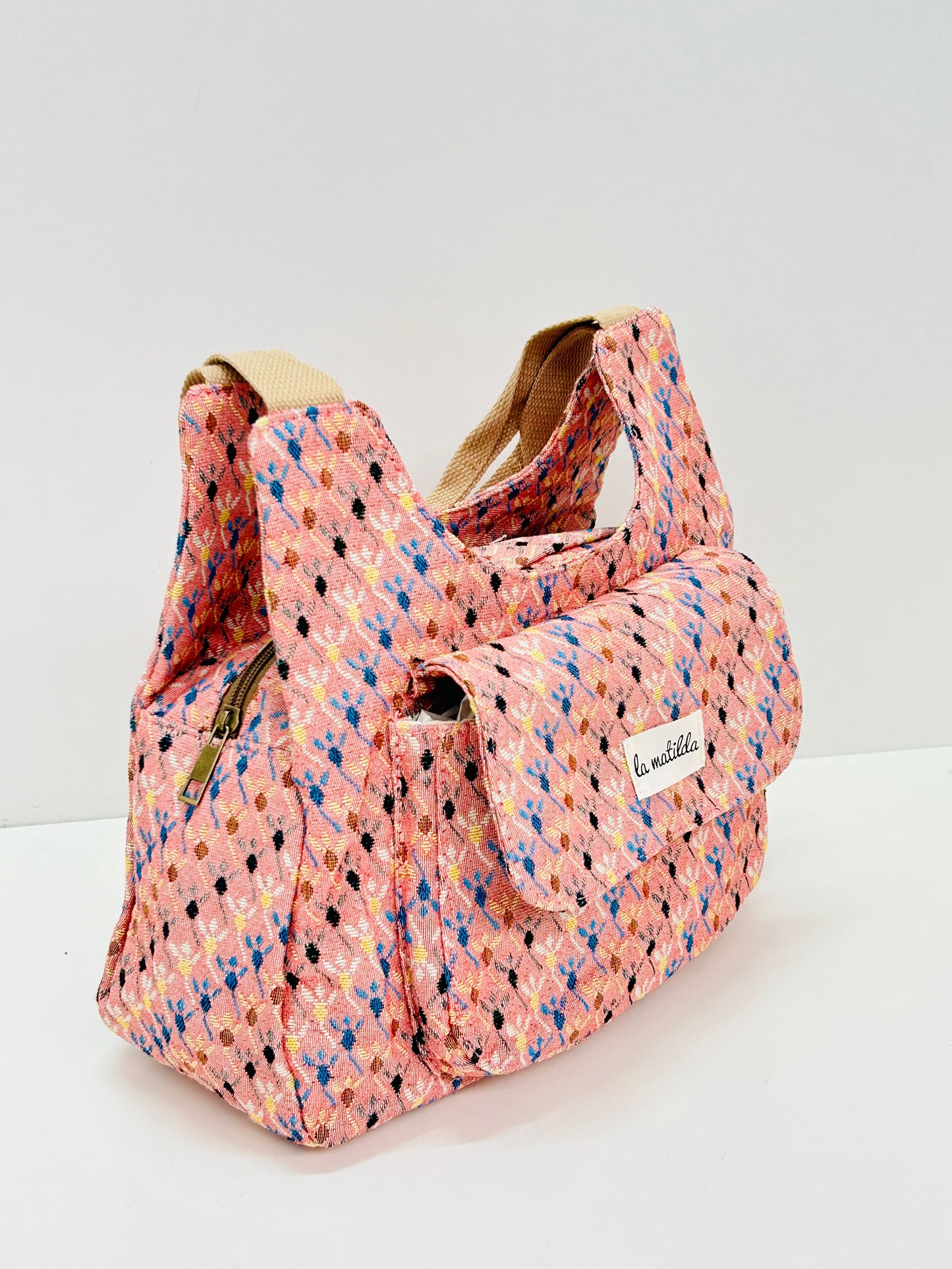 Bolso Pilar Rombos rosa