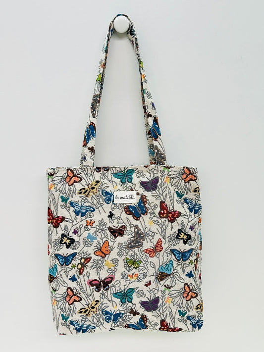 Bolsa Tote Mariposas blanco