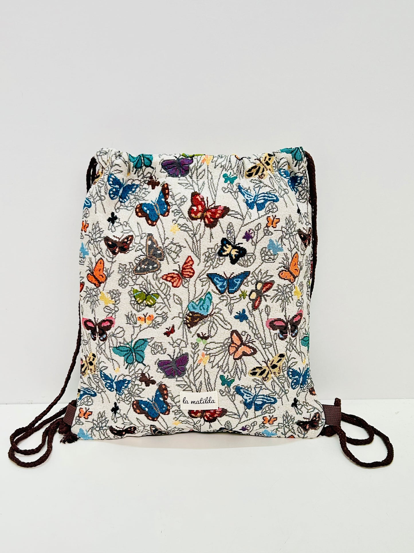 Mochila Cuerdas Mariposas blanco