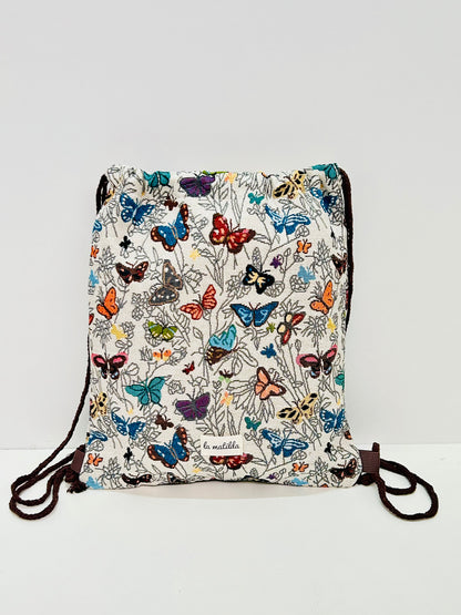 Mochila Cuerdas Mariposas blanco