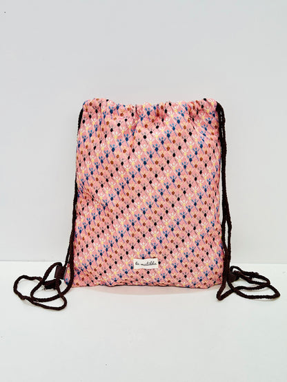 Mochila Cuerdas Rombos rosa