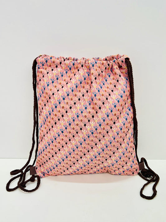 Mochila Cuerdas Rombos rosa
