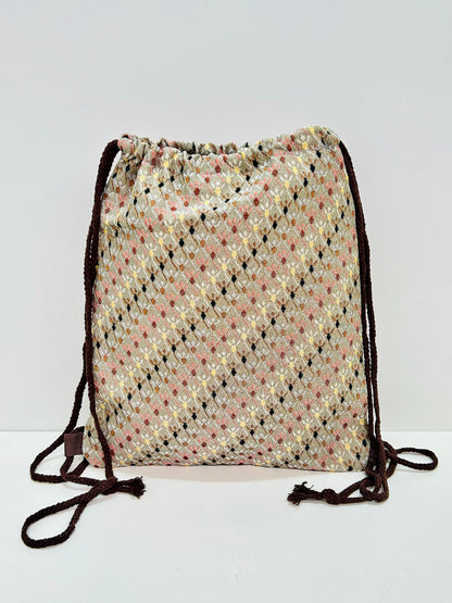 Mochila Cuerdas Rombos beige