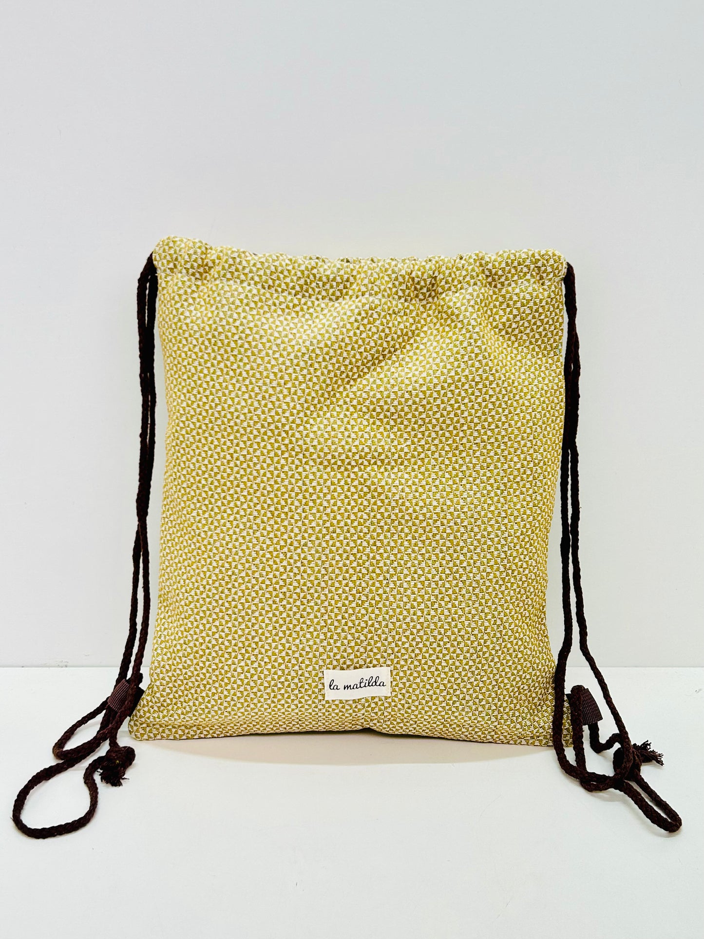 Mochila Cuerdas Trama mostaza