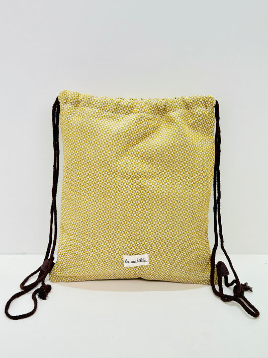 Mochila Cuerdas Trama mostaza