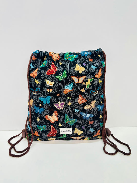 Mochila Cuerdas Mariposas negro