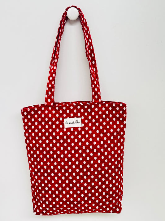 Bolsa Tote Bag XS Topos rojo