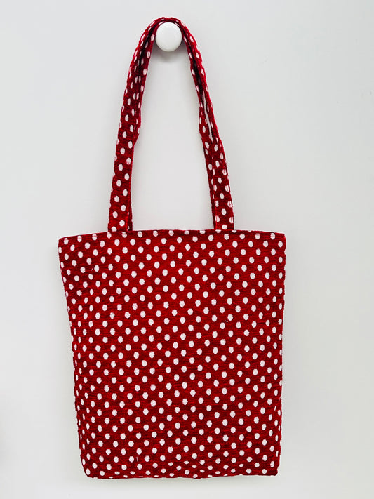 Bolsa Tote Bag XS Topos rojo