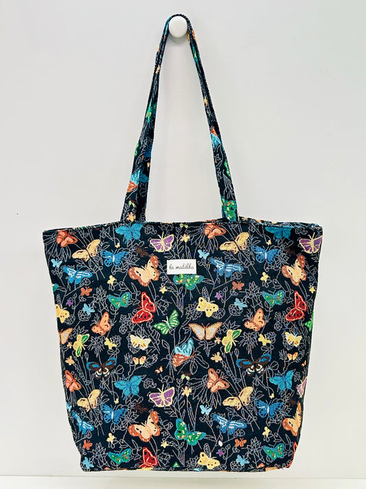 Bolsa Tote Bag Grande Mariposas negro
