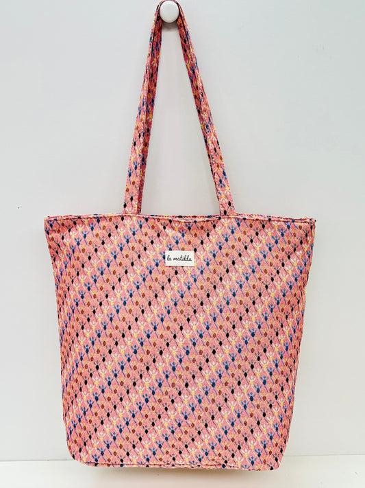 Bolsa Tote Bag Rombos rosa