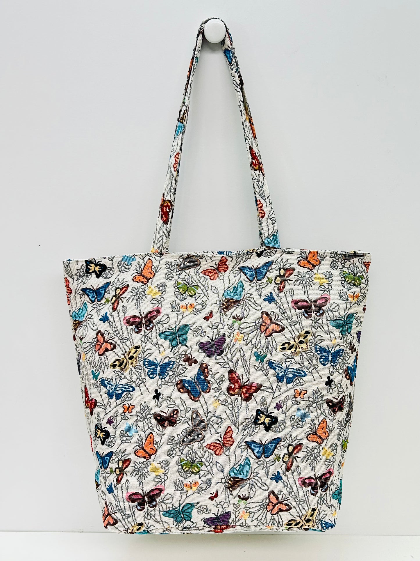 Bolsa Tote Bag Grande Mariposas blanco
