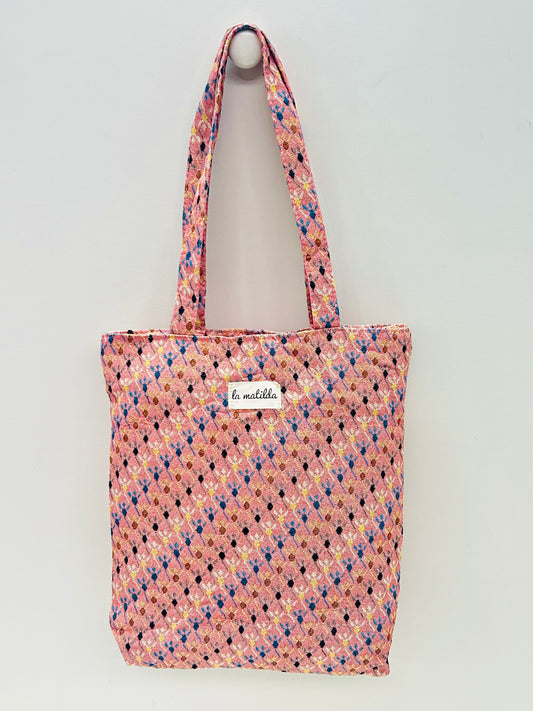 Bolsa Tote Rombos rosa