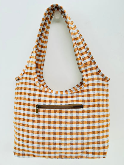 Bolso Irene Gingham Mostaza