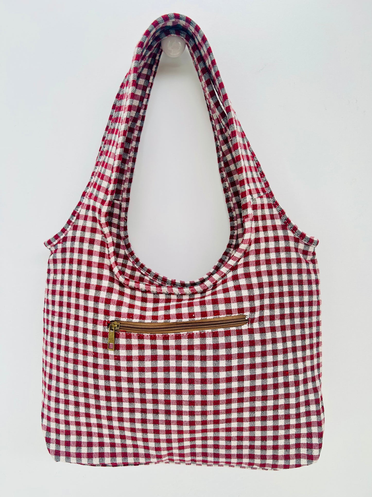 Bolso Irene Gingham Rojo - Negro