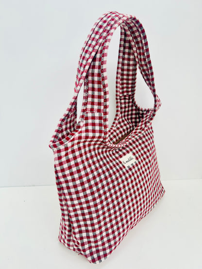 Bolso Irene Gingham Rojo - Negro