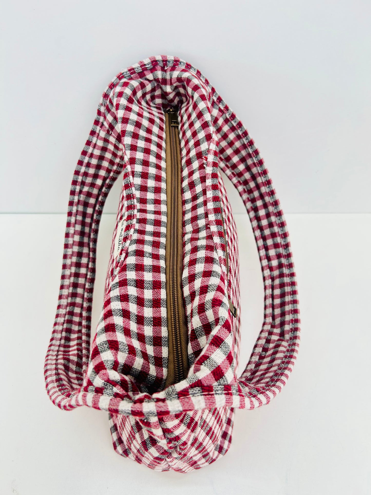Bolso Irene Gingham Rojo - Negro
