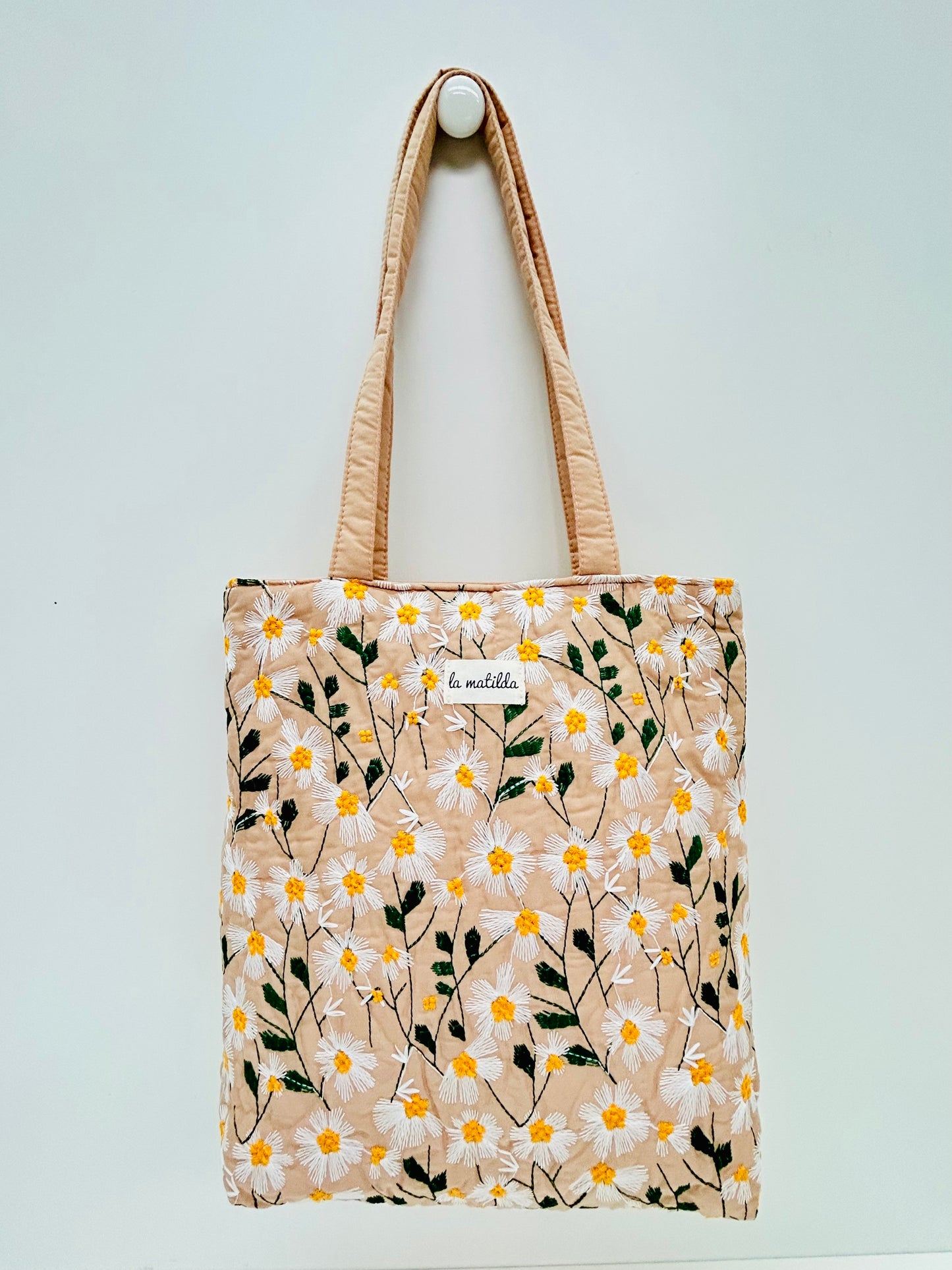 Bolsa Tote Bag Margaritas Bordadas