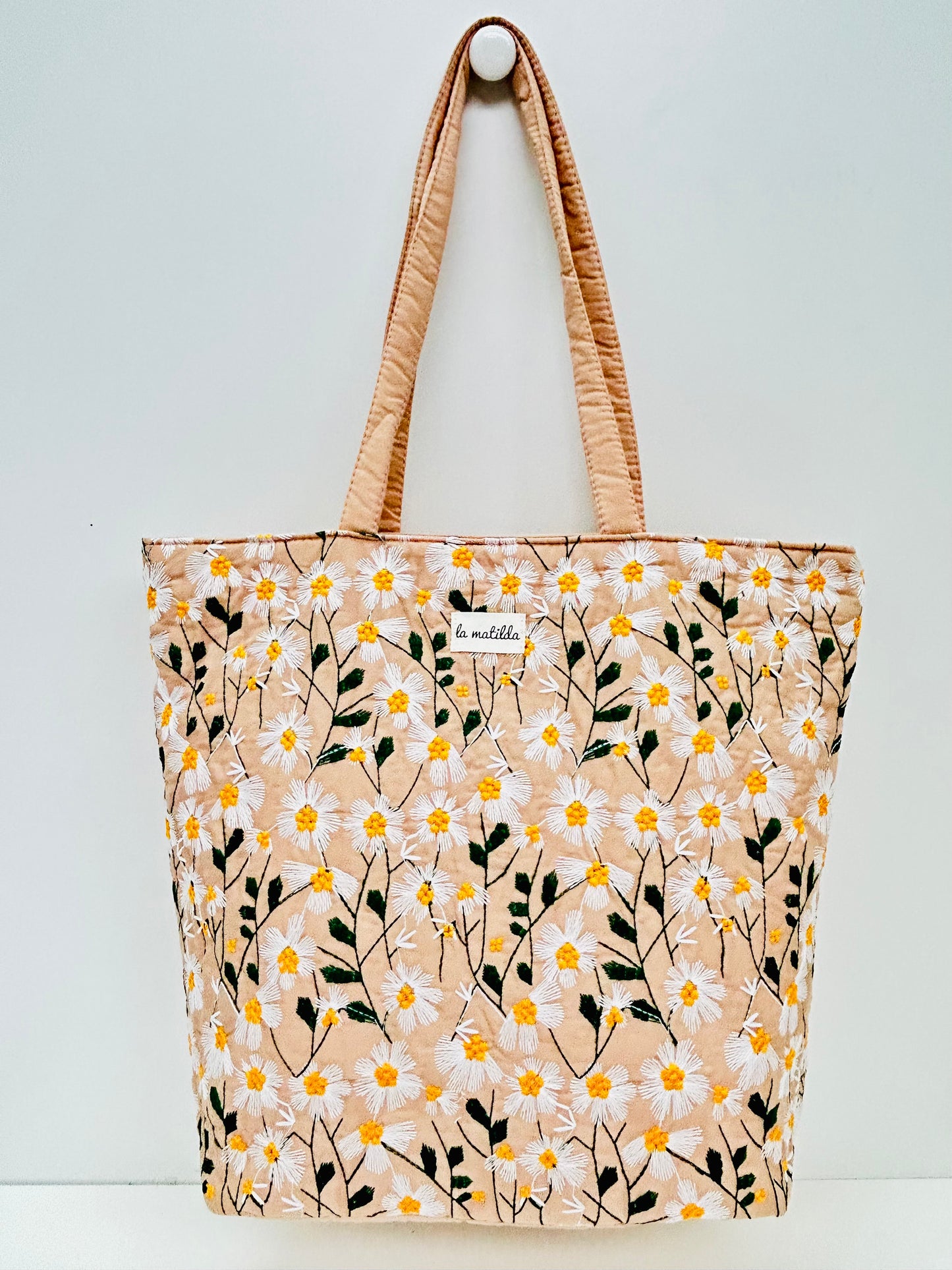 Bolsa Tote Bag Margaritas Bordadas