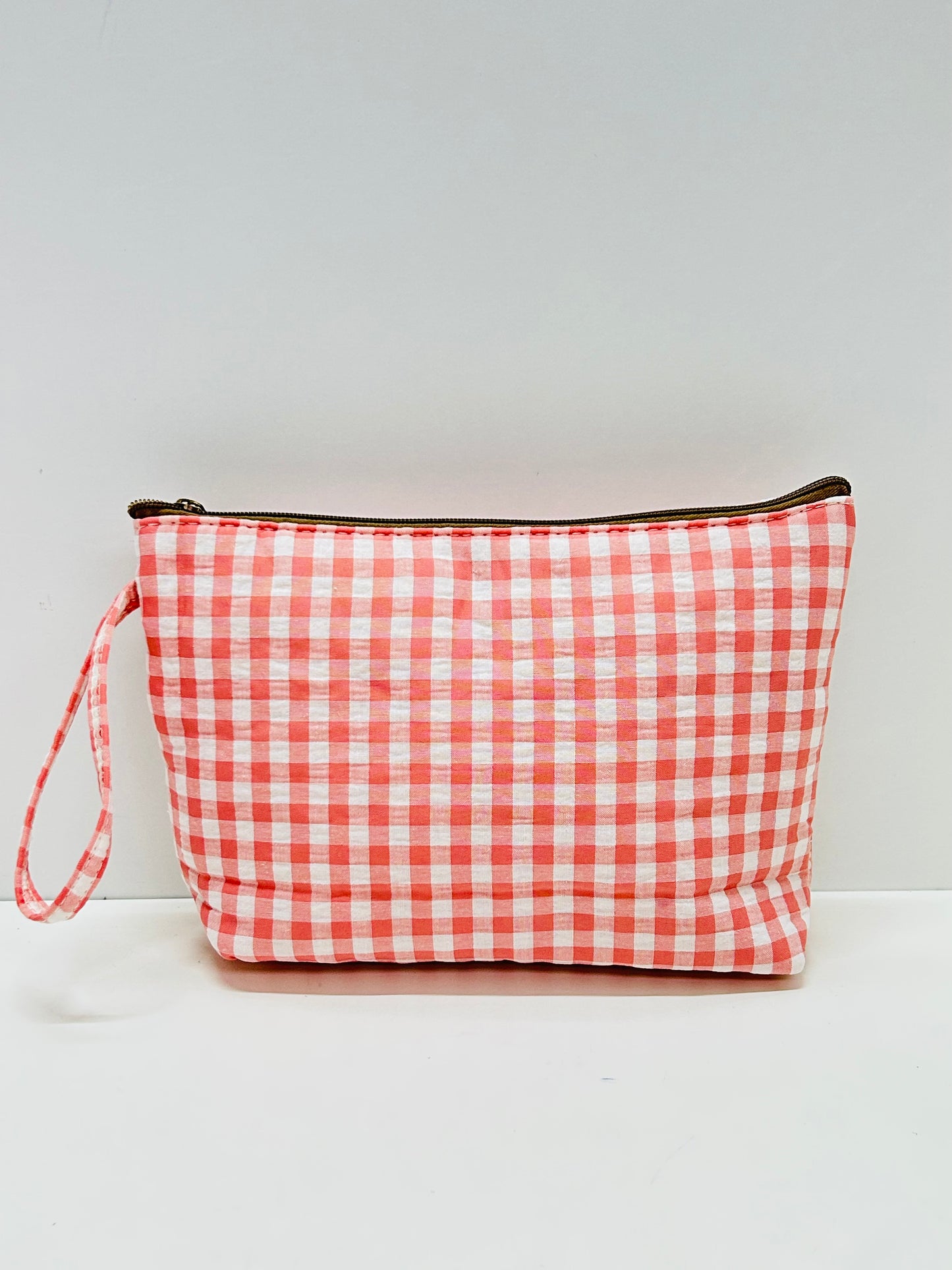 Neceser Maxi Bordado Gingham Rosa