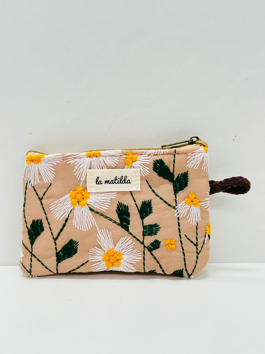 Monedero Margaritas Bordadas