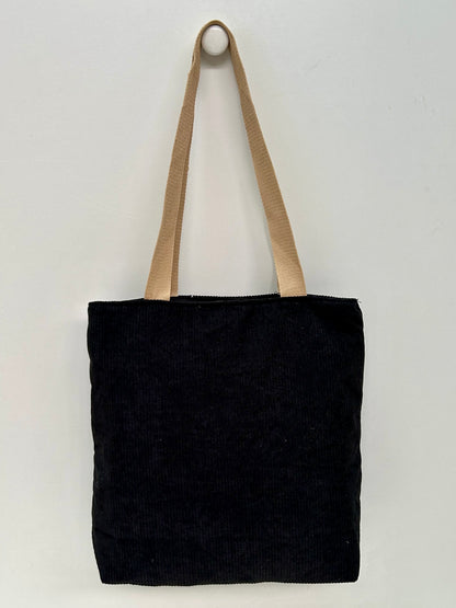 Bolsa Tote Bag en Pana Negro
