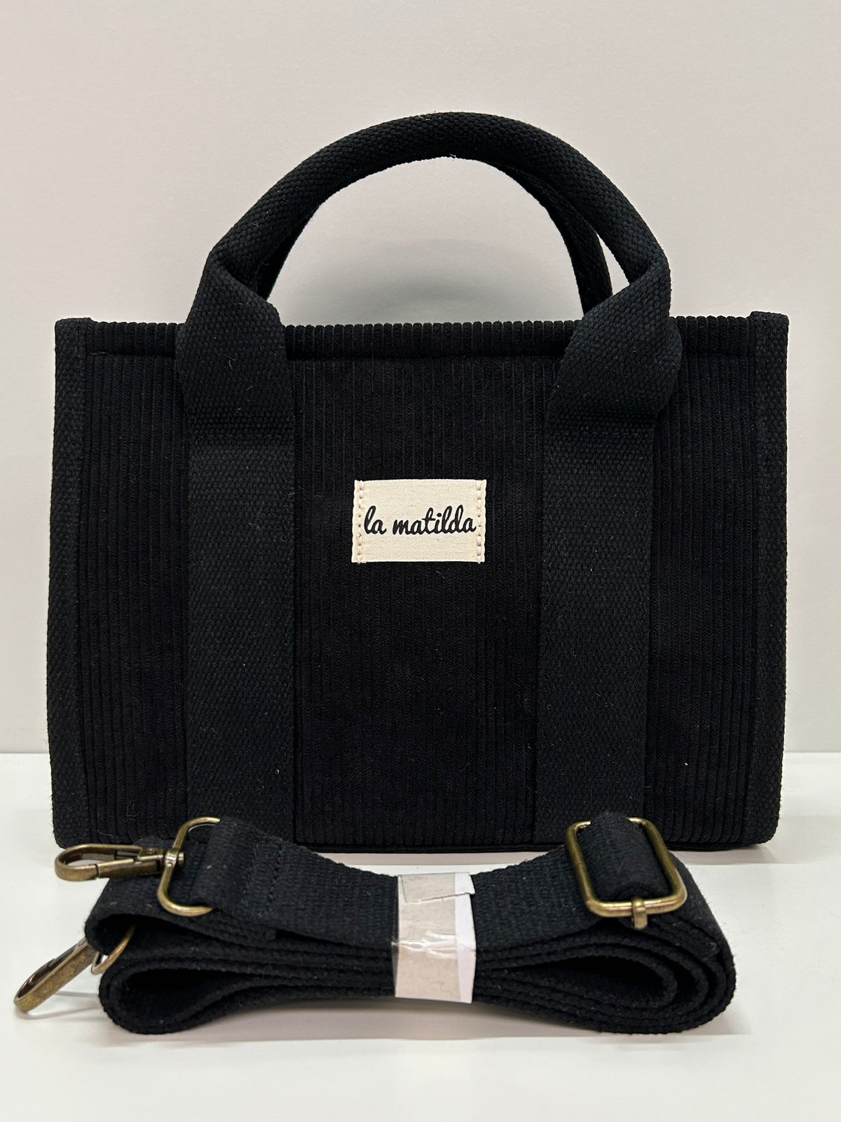 Bolso de mano Pana Negro