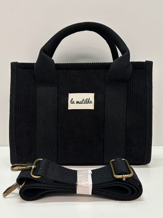 Bolso de mano Pana Negro