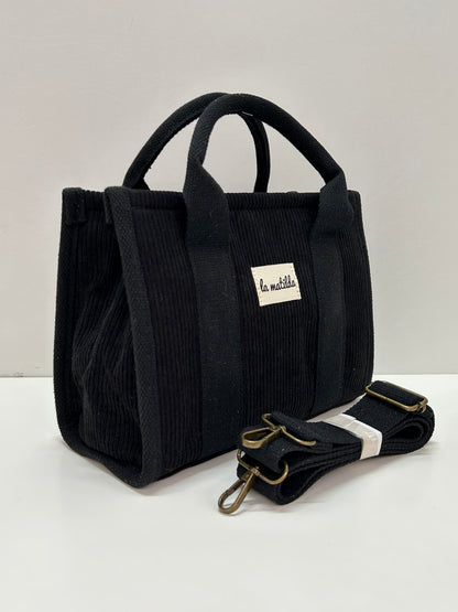 Bolso de mano Pana Negro