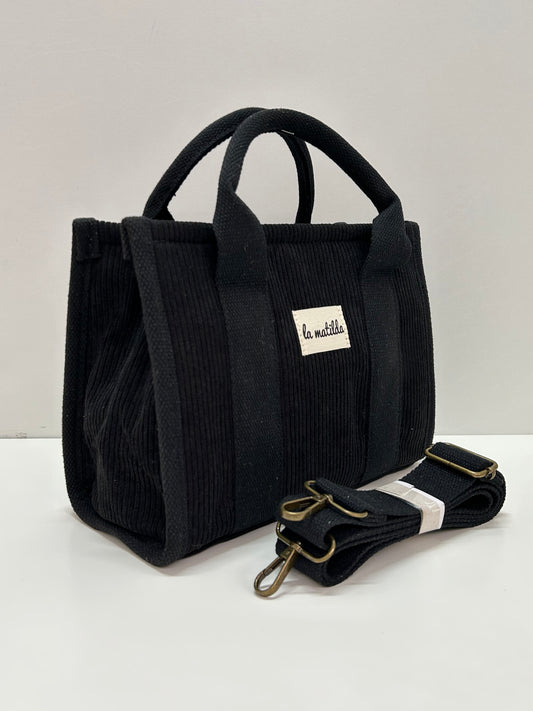 Bolso de mano Pana Negro