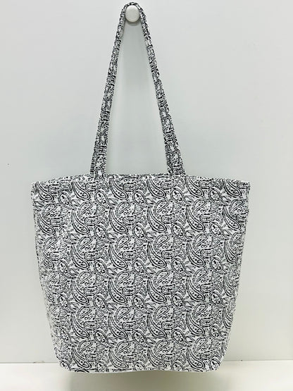 Bolsa Tote Bag Grande Hojas Negro