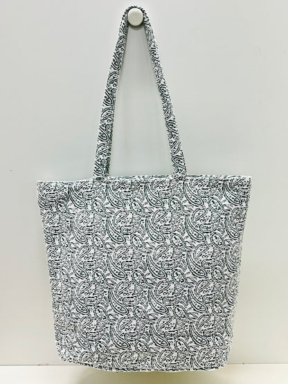 Bolsa Tote Bag Grande Hojas Verde