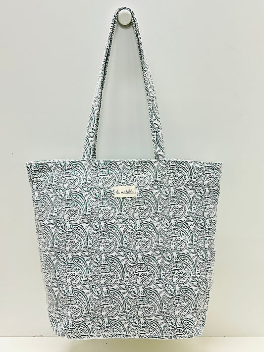 Bolsa Tote Bag Grande Hojas Verde