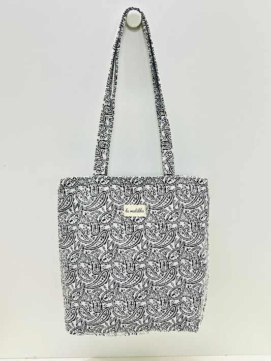 Bolsa Tote Bag Hojas Negro