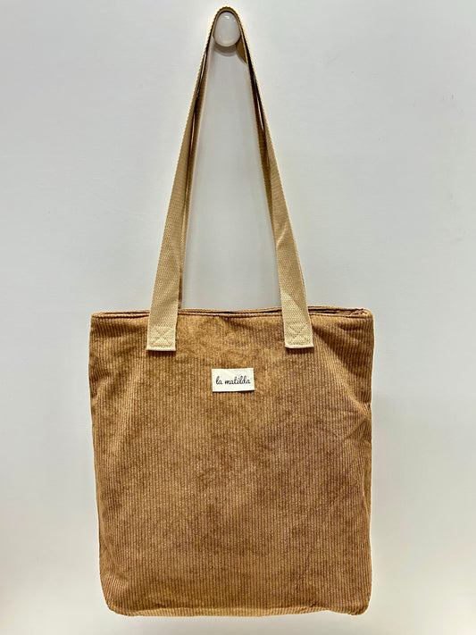 Bolsa Tote Bag Pana Marrón Tostado