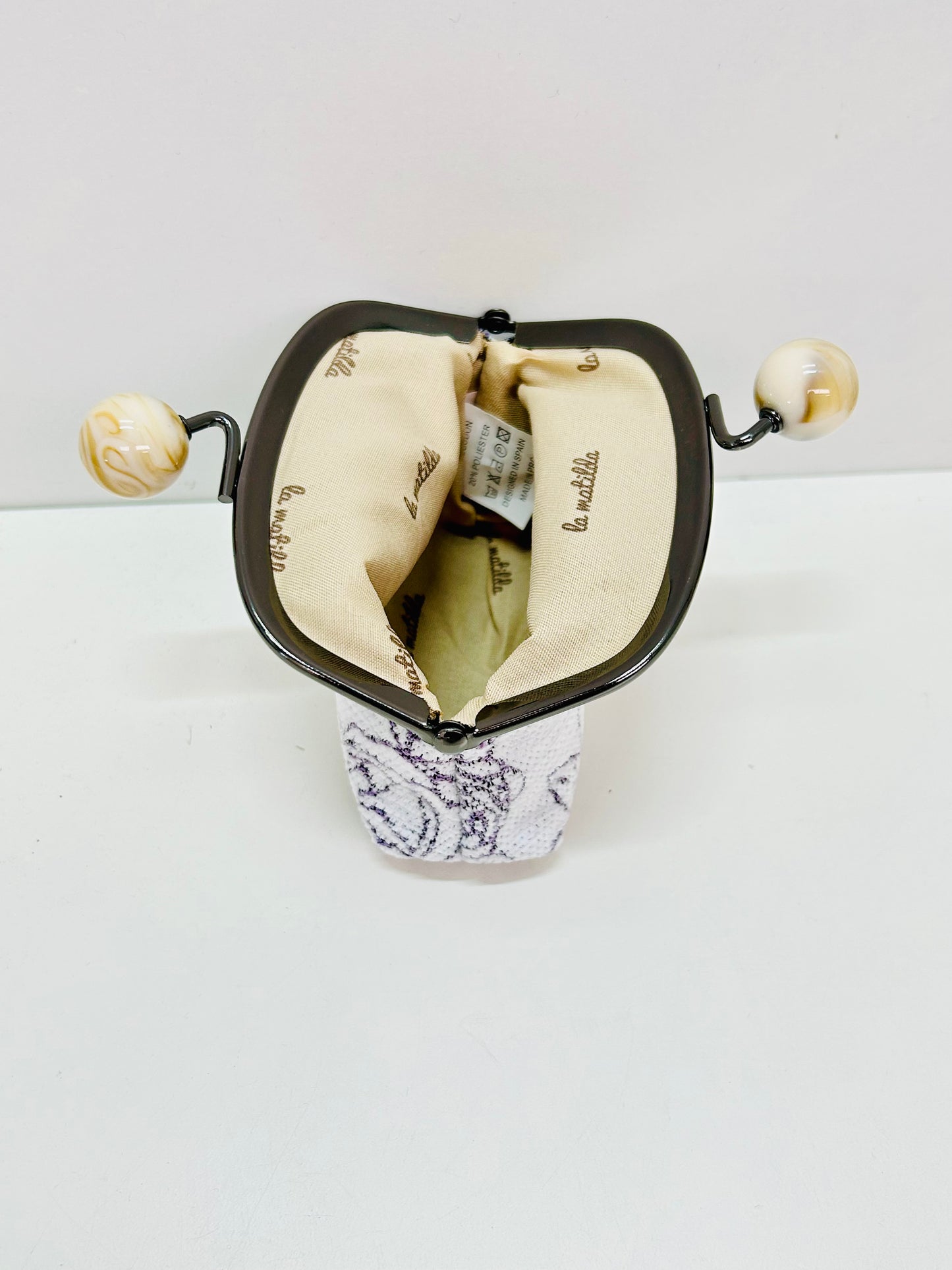 Monedero de Boquilla con Cierre de Bolas Rosa Violeta