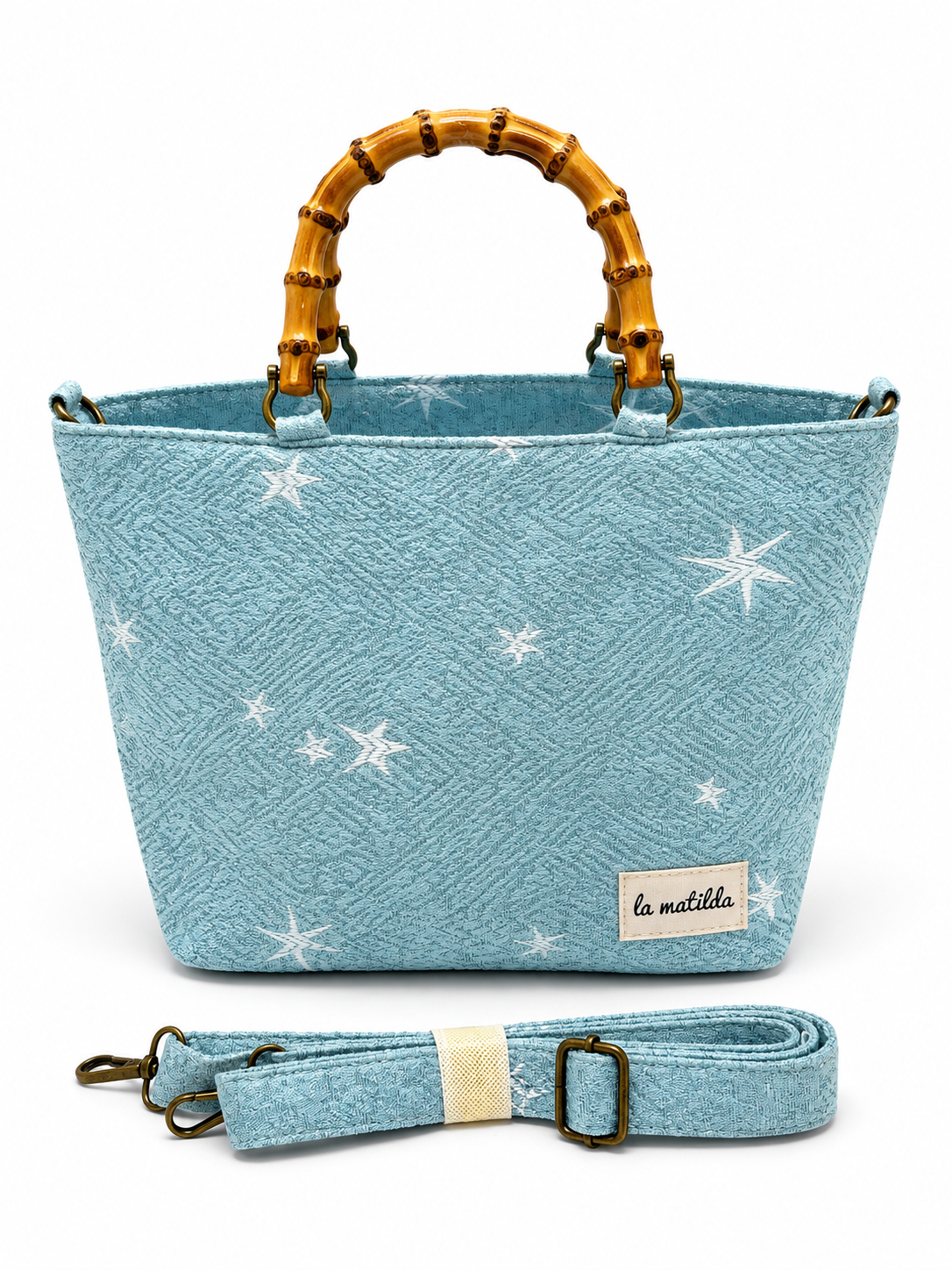 Bolso de mano Valeria Azul Estrellas