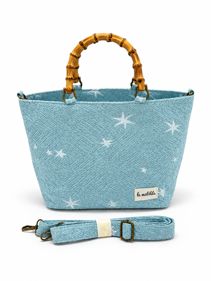 Bolso de mano Valeria Azul Estrellas