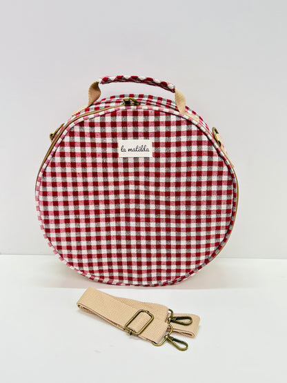 Bolso Bandolera Gingham Rojo-Negro