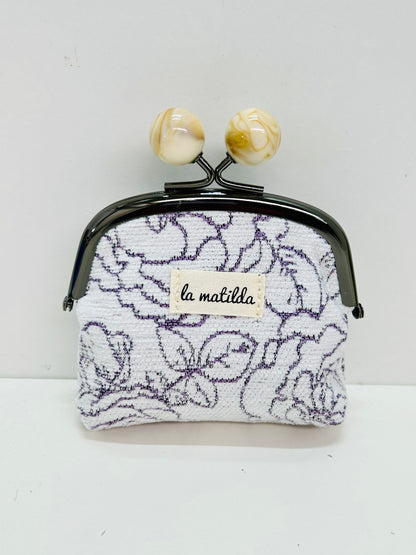 Monedero de Boquilla con Cierre de Bolas Rosa Violeta