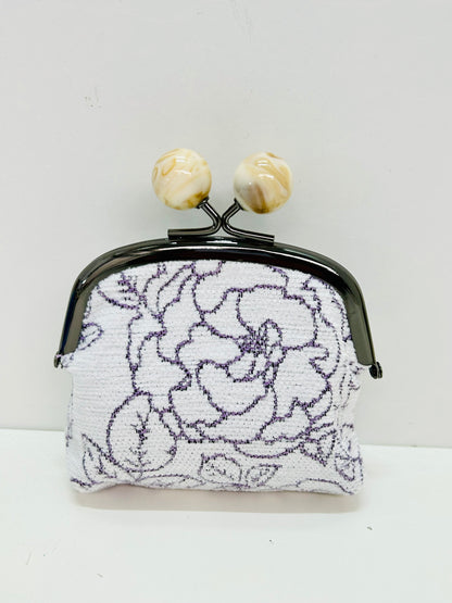 Monedero de Boquilla con Cierre de Bolas Rosa Violeta