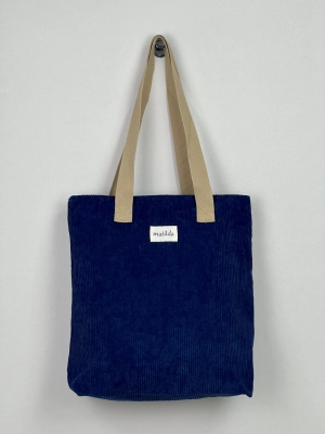 Bolsa Tote Bag en pana La Matilda color azul marino