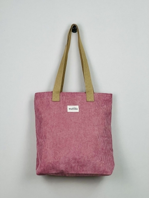 Bolsa Tote Bag en pana La Matilda  color rosa