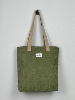 Bolsa Tote Bag en pana La Matilda color verde